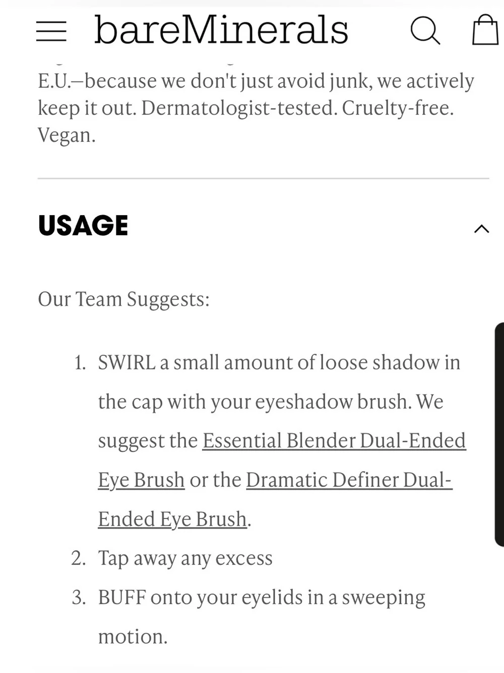 bareMinerals Loose Mineral Eye Color — Shimmery Gray